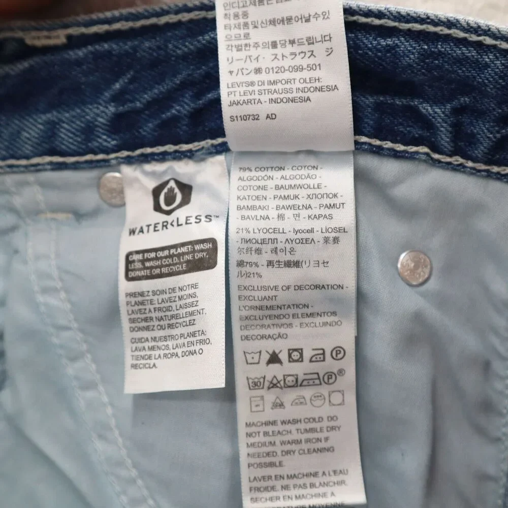 Levi's Loose Fit Jeans Women's 30 Blue Utility Dad Mid Rise Straight Leg Big E - Picture 7 of 13